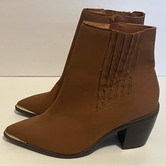 Vizzano Brazillian Footwear Pointed Toe Suede Chunky Heel Western Ankle Boots - Picture 8 of 15